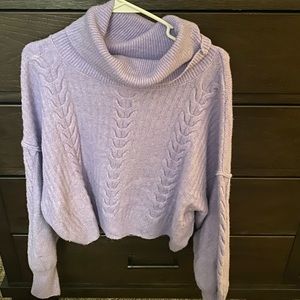 cropped purple sweater